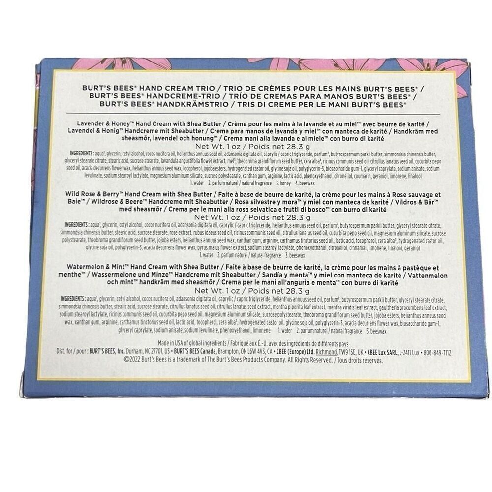 Burt's Bees Hand Cream Lotion x3- 1oz Tubes Trio Botanical Gift Set NEW - Picture 2 of 3